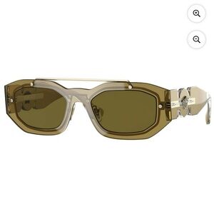 Versace VE 2235 Plastic Unisex Fashion Sunglasses Transparent Green 51mm Adult